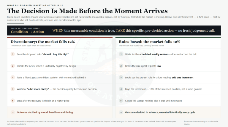 What is rules-based investing - pre-set rules tied to risk replacing emotional in-the-moment decisions